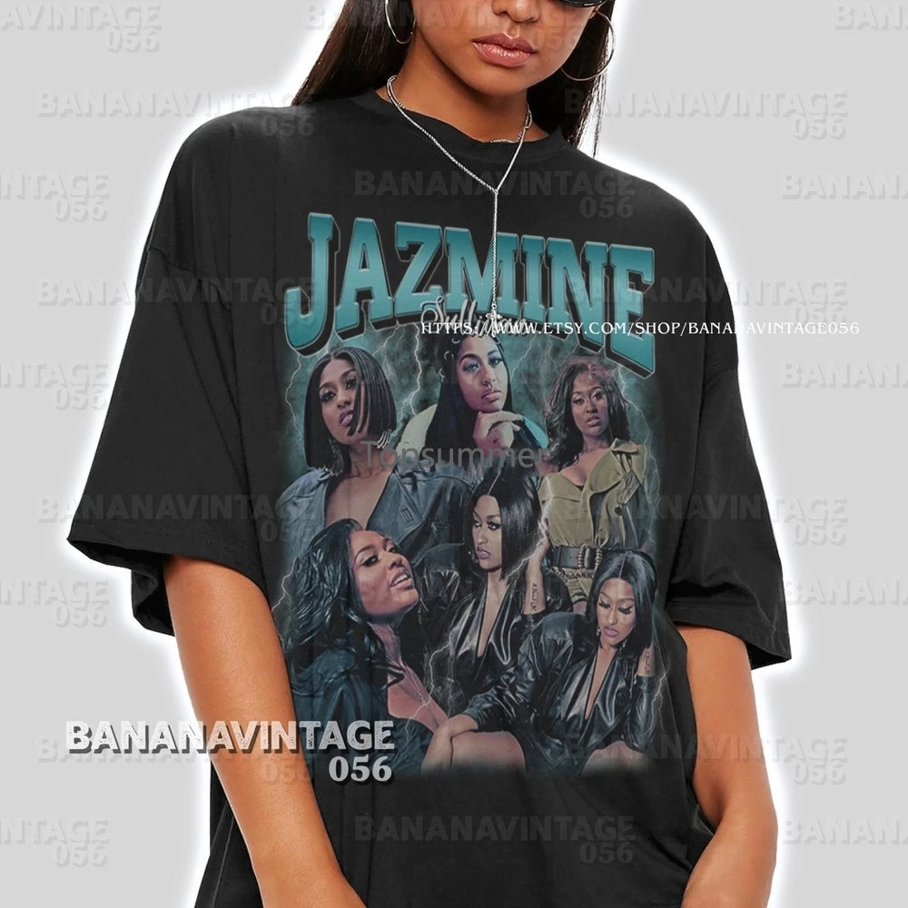 

Футболка Jazmine Sullivan, футболка в стиле рэп, футболка в стиле хип-хоп, футболка в стиле РЭШ Jhene Aiko, винтажный Свитшот Bn25
