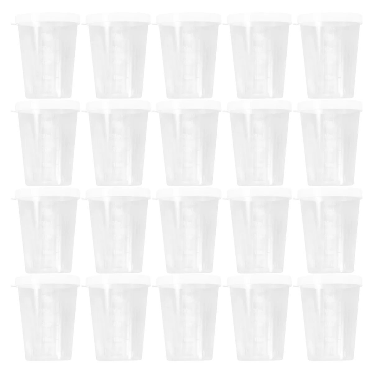 

50pcs 50ml Measuring Cup with Lid Practical and Durable Plastic Measuring Cup