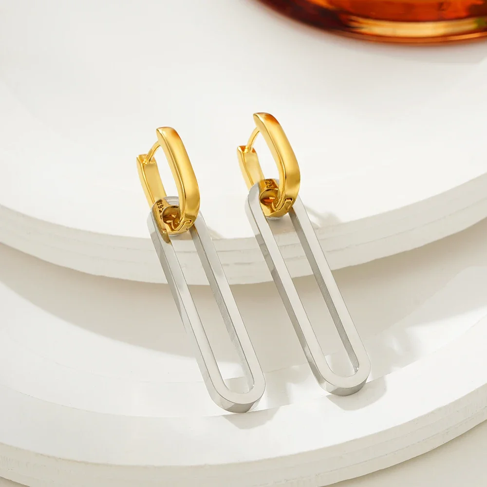 Крутые съемные серьги-подвески в стиле панк для девушек со съемными звеньями на