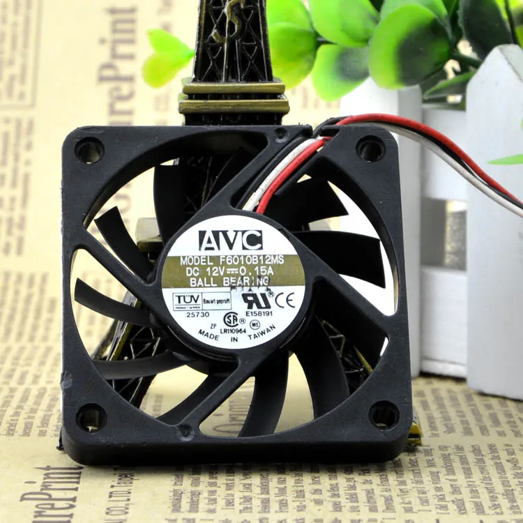 

AVC 6010 12V 0.15A 6CM/CM DUAL BALL 3-WIRE CPU CHASSIS FAN F6010B12MS