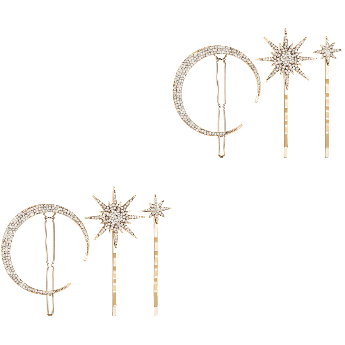 

2pcs Frcolor 3pcs Vintage Hair Pin Moon Snowflake Star Hair Clip Barrette Hair Accessories for Women Girls