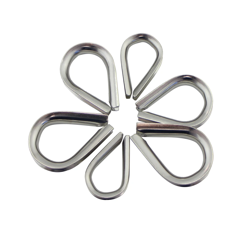 

Stainless SS316 M10 to M16 Wire Rope Thimbles Silver Cable Rigging Hardware European Type 22pcs 10mm 17pcs 12mm 12pcs 14mm
