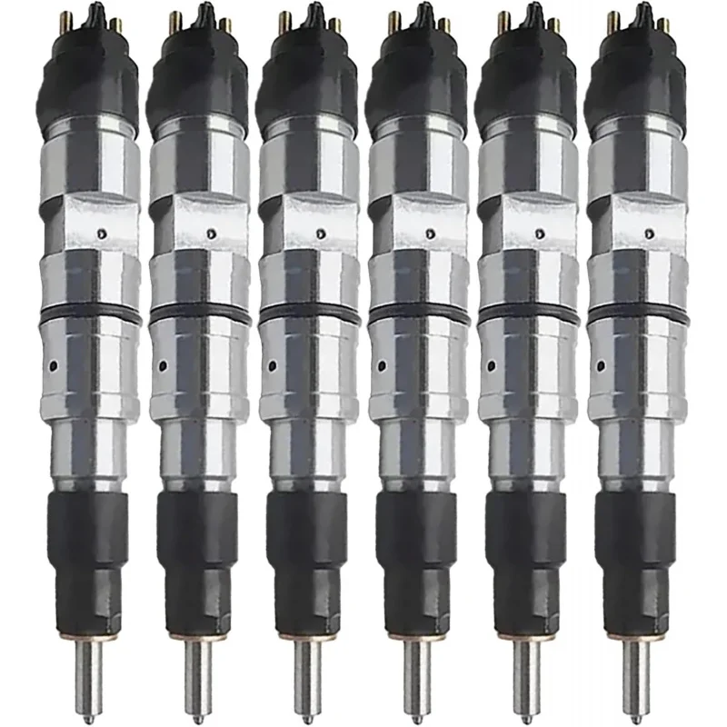 6-Pieces 0445120180 0445120143 Fuel Injector Fits for CAT 2008 2009 Engine Navistart 13.0L G13 HPCR
