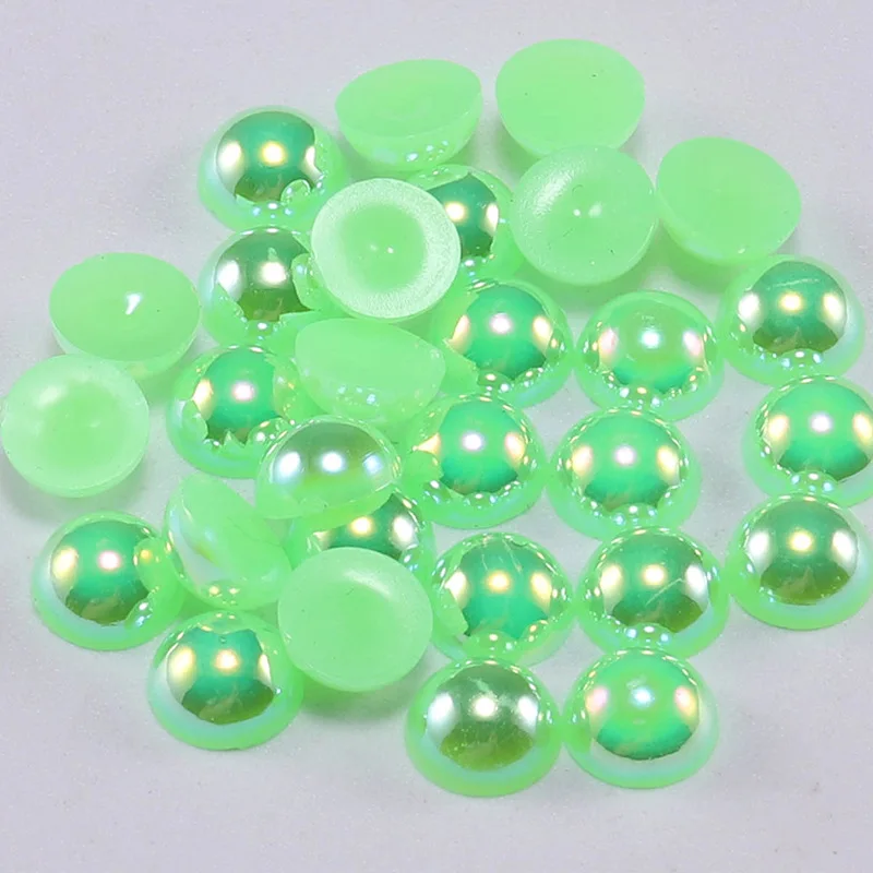 

2mm-14mm Semicircle Flat Bottom AB Color ABS Imitation Pearl Acrylic Resin Half Face Pearl DIY Mobile Phone Manicure