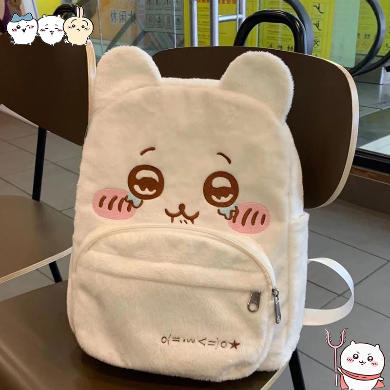 Фото Супермилый рюкзак Chiikawa Hachiware с вышивкой, большой вместимости, в стиле Kawaii Usagi, модный повседневный школьный ранец для студентов, подарок №1