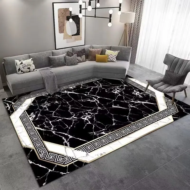 

Large Living Room Carpet Luxury Marble Texture Decoration Home Sofa Coffee Tables Mat for Floor Washable Area Rugs for Bedroom