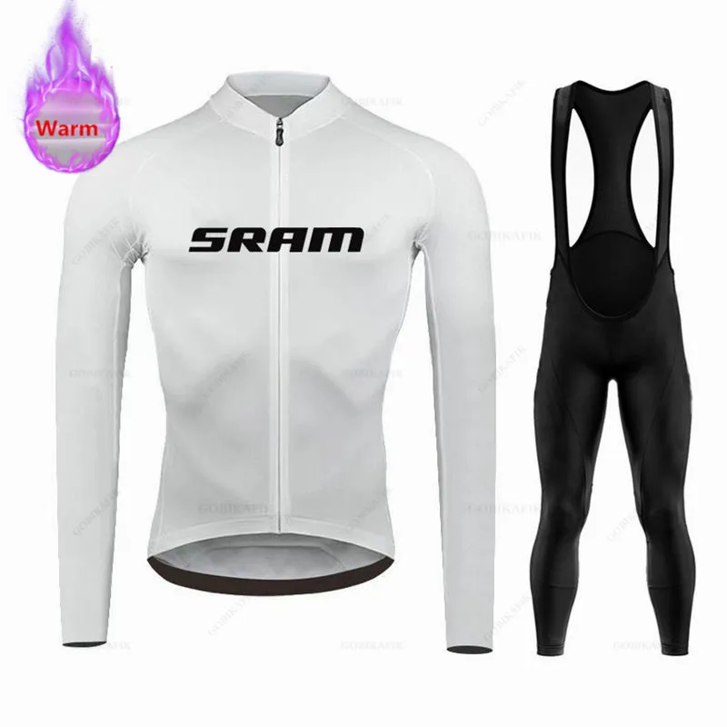 Sram Team Ropa Ciclismo теплая зимняя термофлисовая одежда для велоспорта 2024 мужской