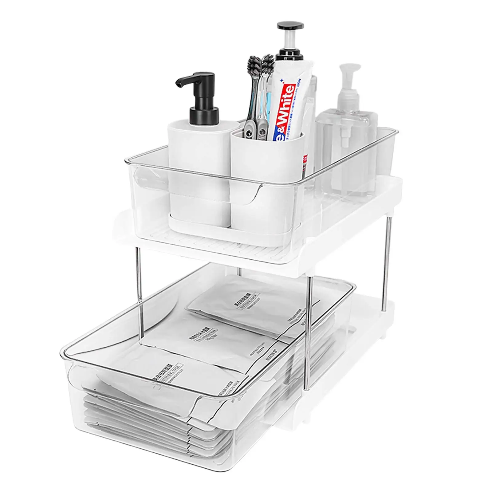 

Under Sink Storage Organizer Transparent Cabinet Pull Out Organizer Drawer Multipurpose Under Sink Divider Storage Organizer