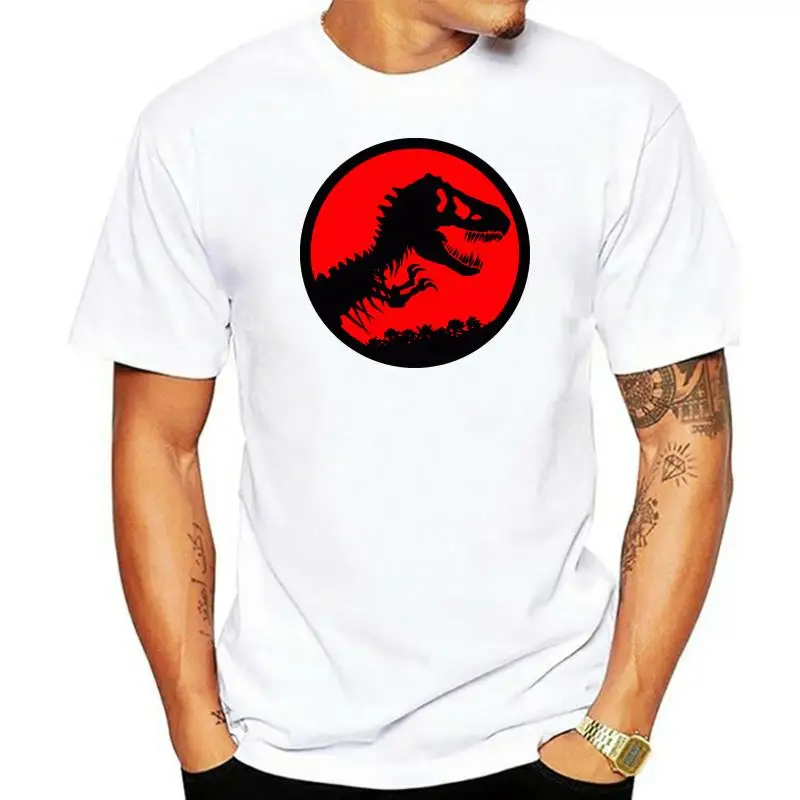 

jurrasic park top t-shirt mens black and red mens large fotl made2order L(1)