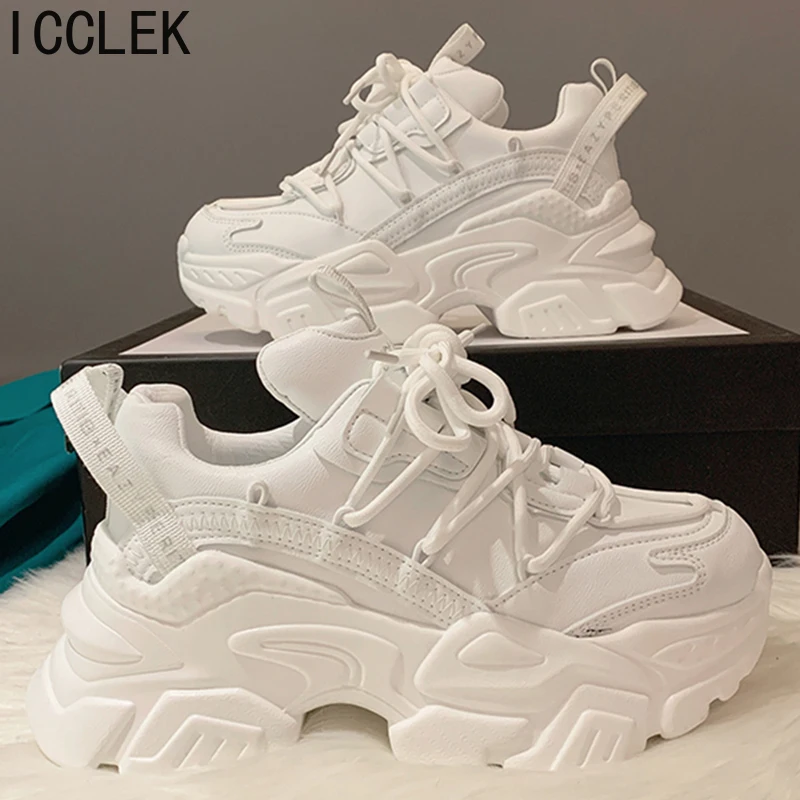 

Женские Дизайнерские кроссовки на платформе, уличная модная повседневная обувь на плоской подошве со шнуровкой, Женская дышащая обувь, раз...