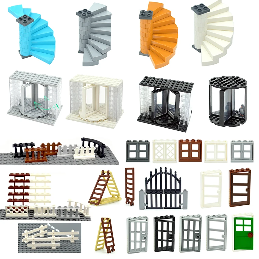 Конструктор MOC для дома сделай сам детали забора лестницы ворот строительные