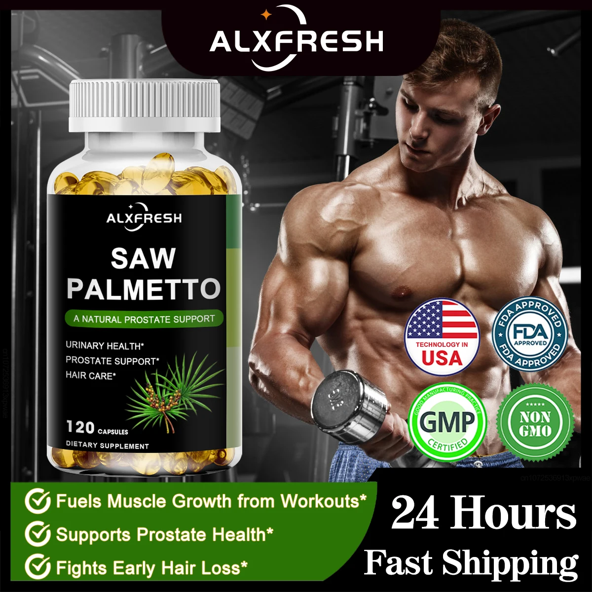 

Alxfresh Prostate Health Supplement Reduce Prostate Inflammation DHT Blocker Hair Growth for Men to Reduce Balding&Hair Thinning
