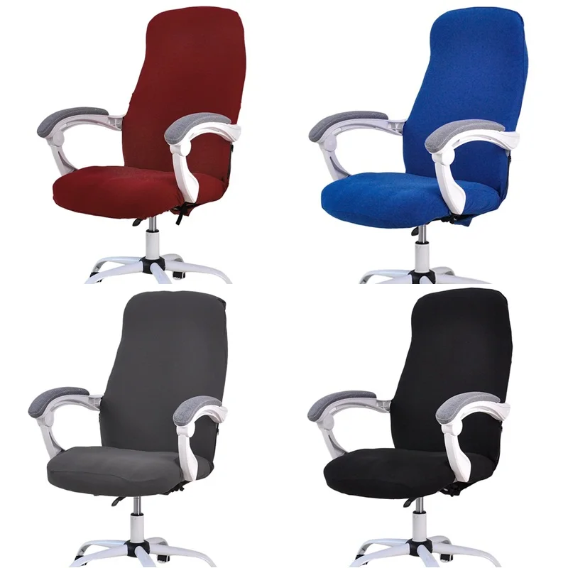 1 Piece Solid Color Office Chair Cover Spandex Study Chair Cover Elastic Computer Internet Cafe Armchair Cover Seat Cover