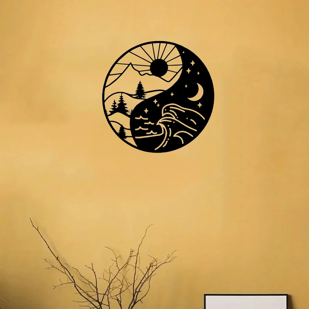 Непыльный Настенный Металлический Декор С Лунным Солнцем И Звездами. Уникальный
