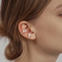 timeless wonder zirconia geo clip earrings for women designer jewelry earcuff punk fake piercing party women accessories 3362
