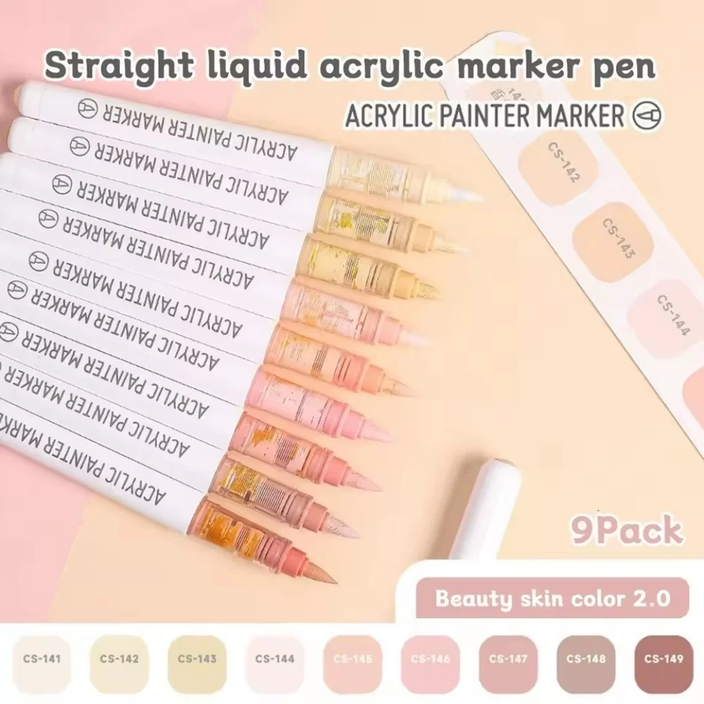 

9-цветный жидкий акриловый маркер с мягким нейлоновым наконечником, ручки-кисти большой емкости для журнала, живописи в стиле манги, поделок, художественных принадлежностей