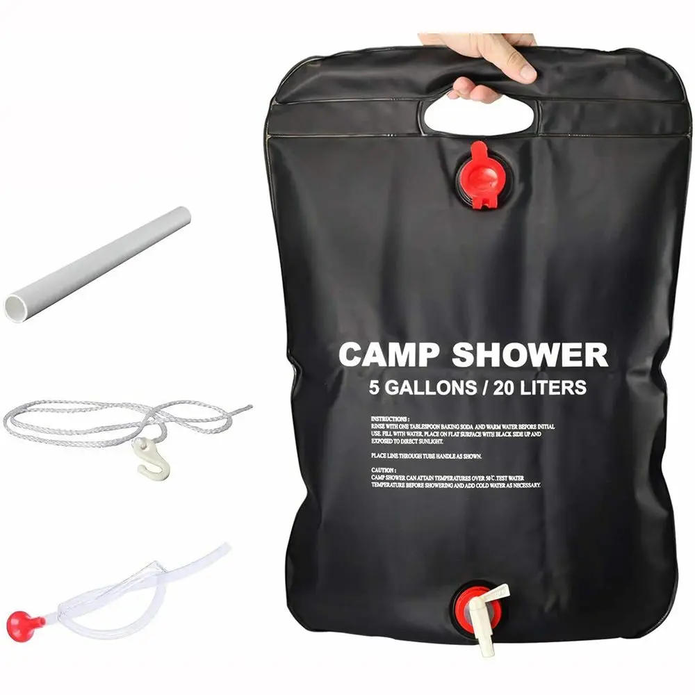

Outdoor Camping Travel Hiking Foldable Solar Energy Heated Shower Bladder PVC Water Bag