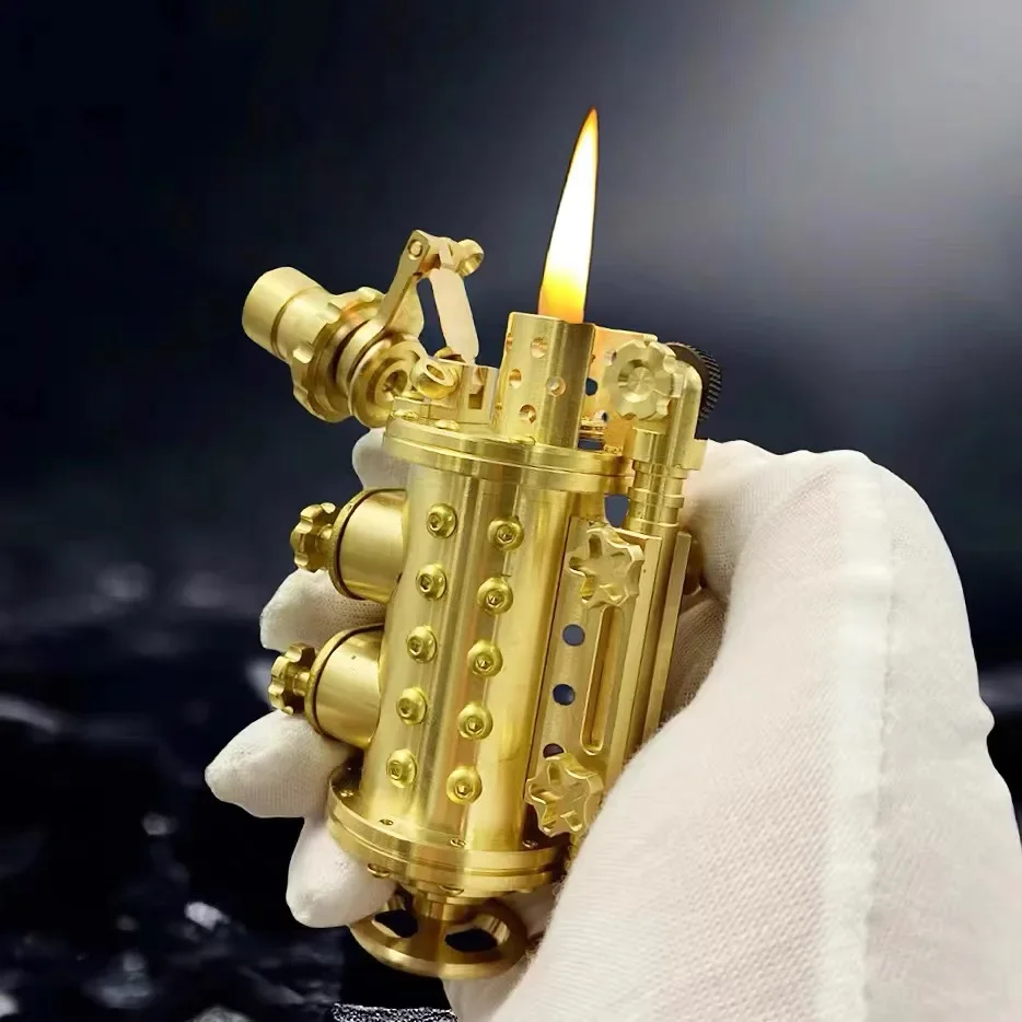 Ретро-серия прикуриватель креативная латунная бензиновая зажигалка ручной