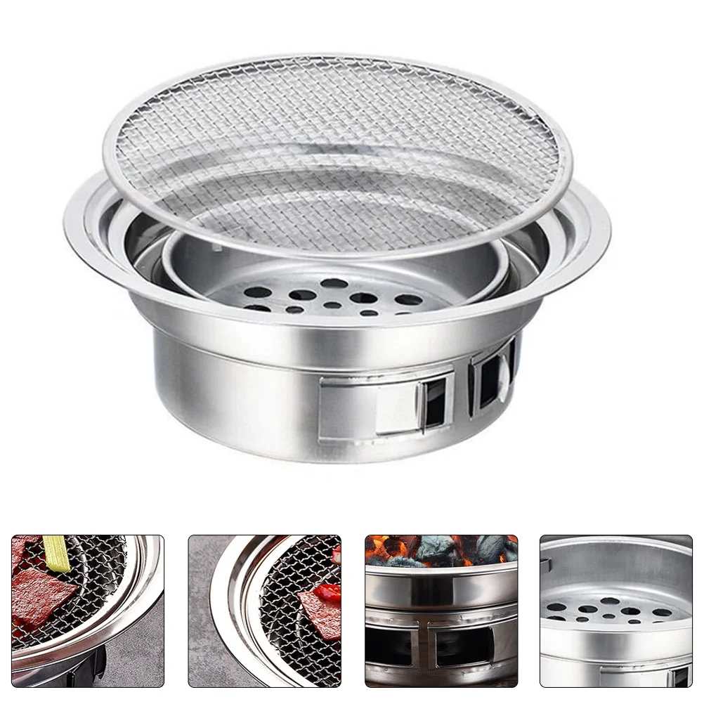 

1 Set Folding Camping Grill Fold Grill Flat Hibachi Grill Portable Camping Stove Korean Barbecue Grill Charcoal Camping Stove