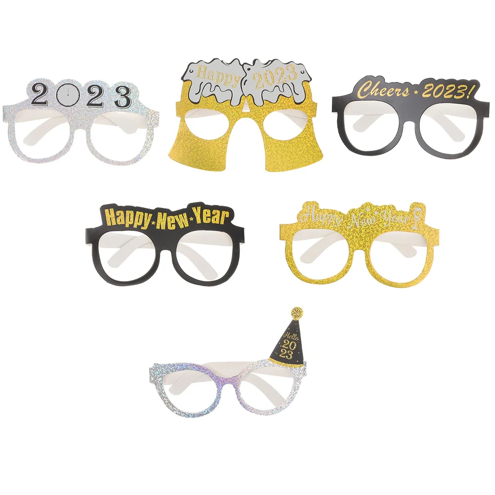 

New Glasses Year Party Eyeglasses Photo Years Frame Frames Funny Props Happy Eve Sunglasses Booth Eyewear Eyeglass Supplies