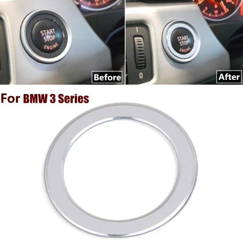 

Durable Car Decor Switch Decoration Trim For BMW 3 Series E90 318 320 325i 2006-12 Alloy Car Start/Stop Push Button Sticker