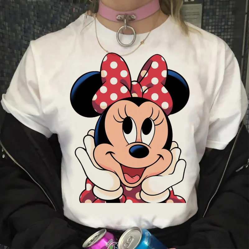 

Женская футболка с рисунком Микки Мауса, топ с рисунком Микки и Минни, футболка с рисунком Дональда утки, женская футболка с графическим рис...