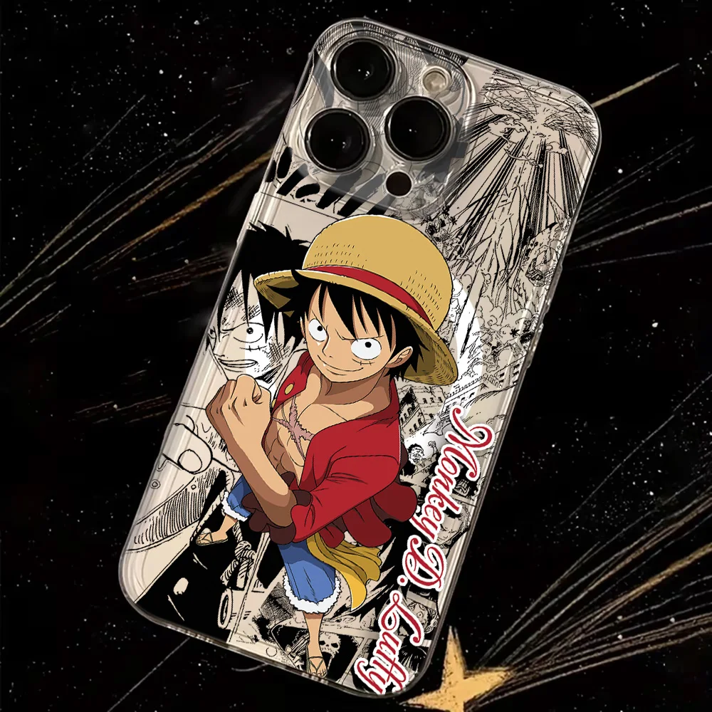 Фото Магнитный чехол для телефона с изображением Луффи из аниме One Piece для iPhone 17, 16, 15, 14, 13, 12, 11, 8, 7, Air, Plus, Pro, Max, X, XR, XS Max, мягкий прозрачный TPU №2