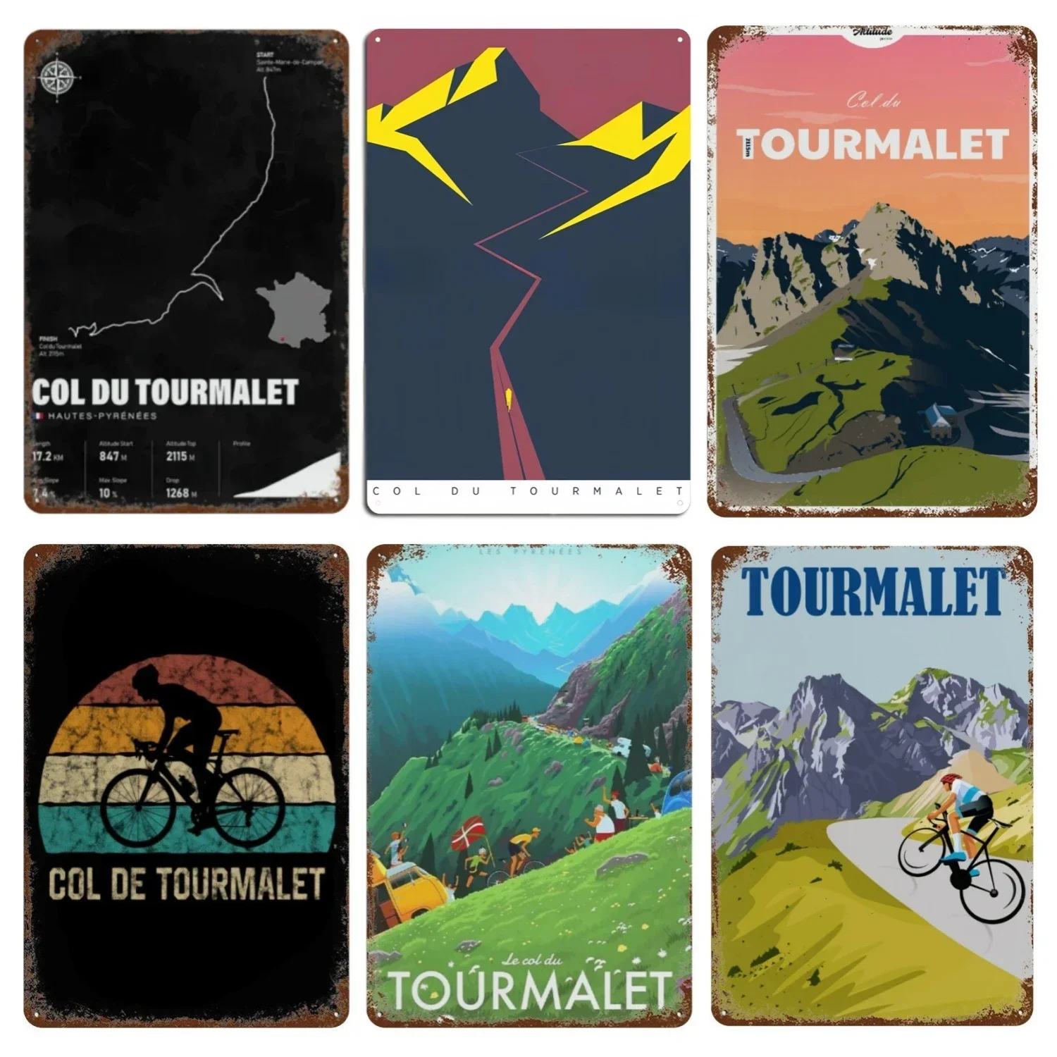 Винтажная Металлическая Вывеска Sweet France Col Du Tourmalet В Стиле Ретро Для Гостиной