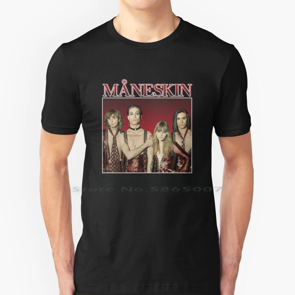 

Винтажная/Ретро футболка Maneskin из 100% хлопка Maneskin Mneskin Итальянская музыкальная группа Дамиано Давид де анжелис 2021