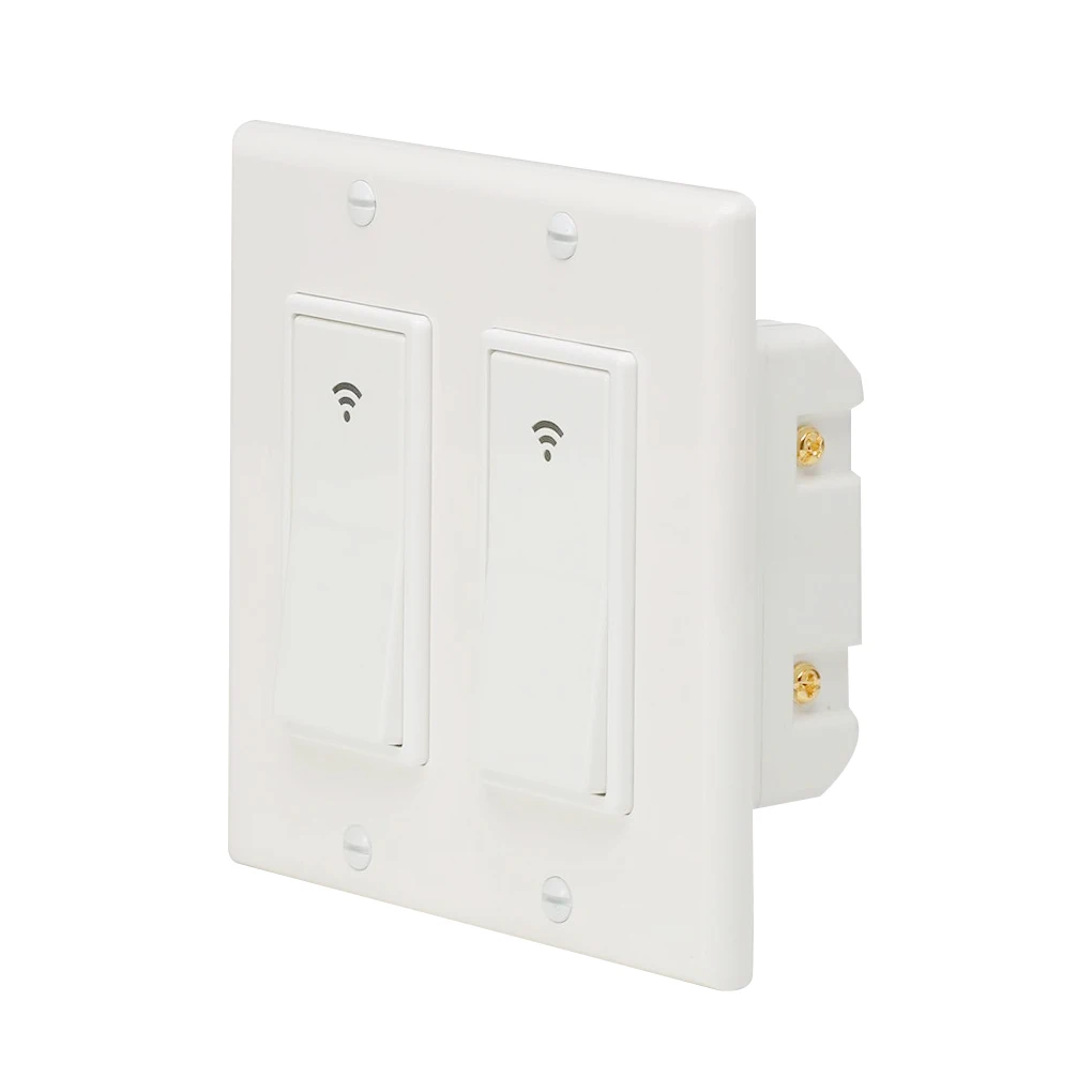 

Smart Switch Home Light Lamp Remote Control WiFi Switch Wall Mounted Light Controller US 2-gang