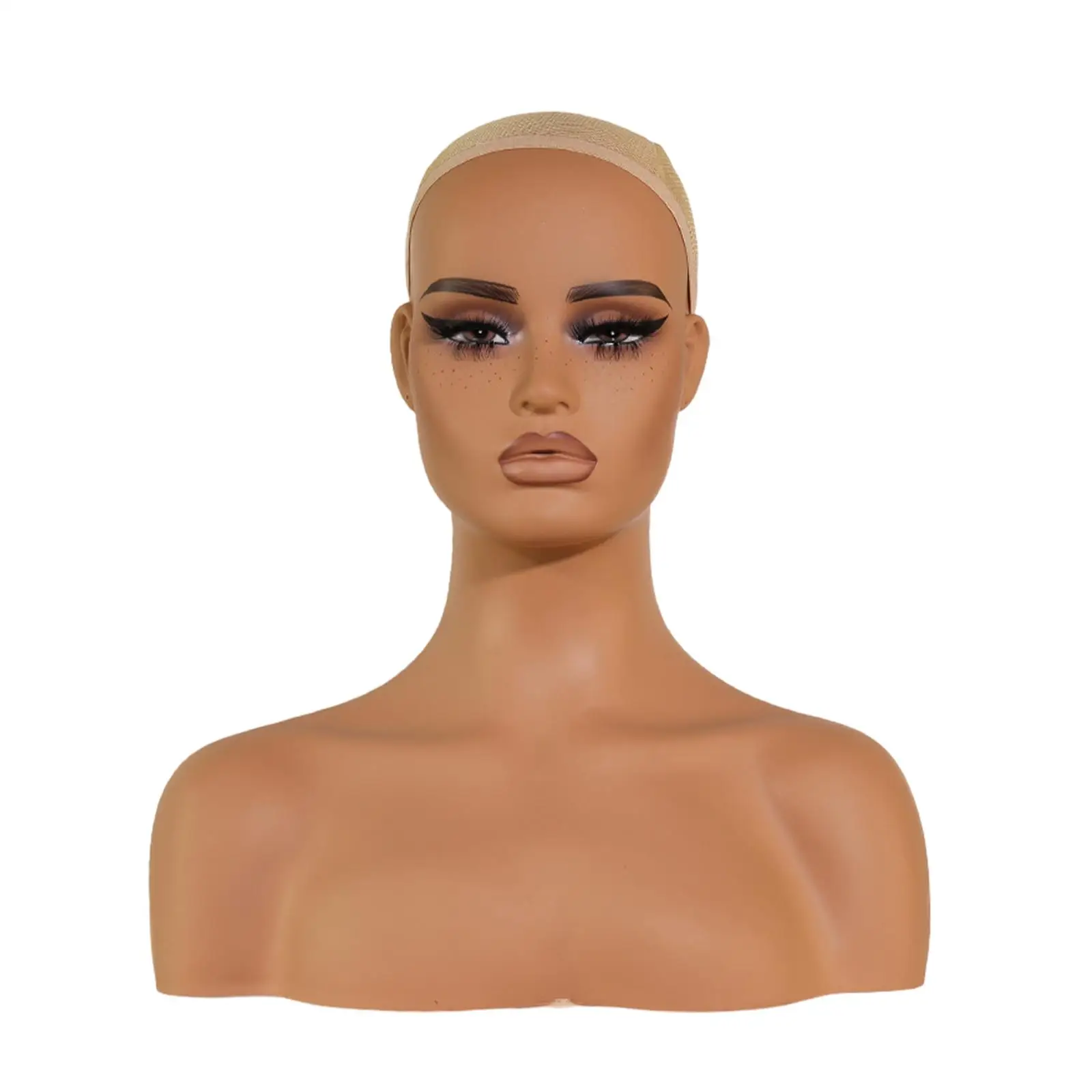 Голова манекена из ПВХ окружность головы 53 см с подставкой для макияжа подставка