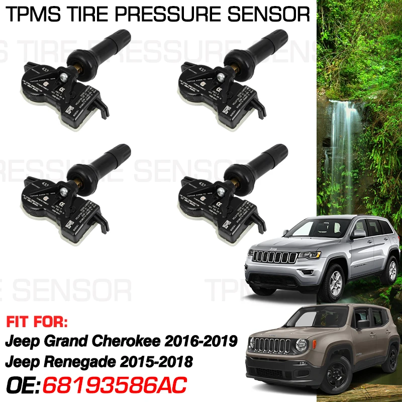 

Запчасти для датчика давления в шинах для Jeep Grand Cherokee WK2 2016-2019 Jeep Renegade 2015-2018 433 МГц 68193586AC 68313387AB