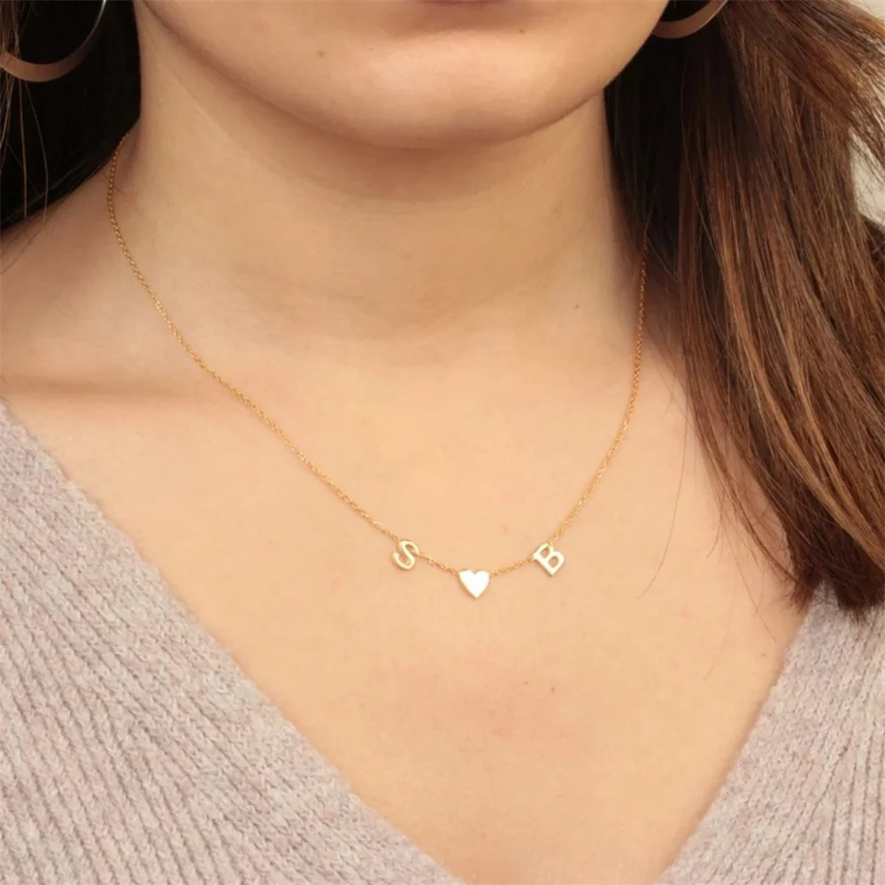 

Stainless Steel Personalize Name Initials Necklaces for Women Stainless Steel Gold Color Letters Couples Necklace Custom Jewelry