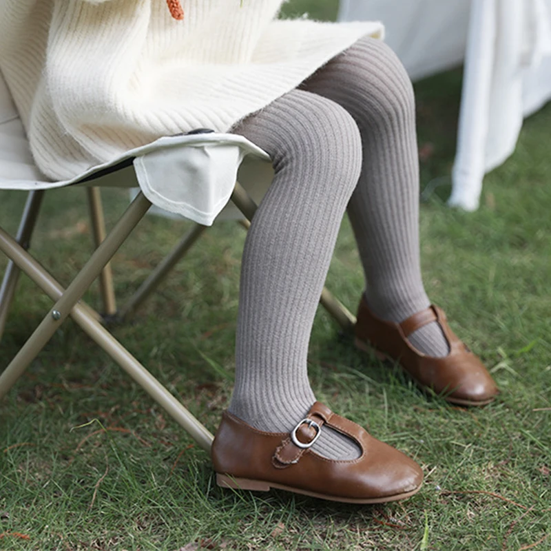 

2023 Korean Children's Clothing Spring And Autumn Solid Color Combed Cotton Elastic Leggings For Girls Sock Soft Dance Pantyhose