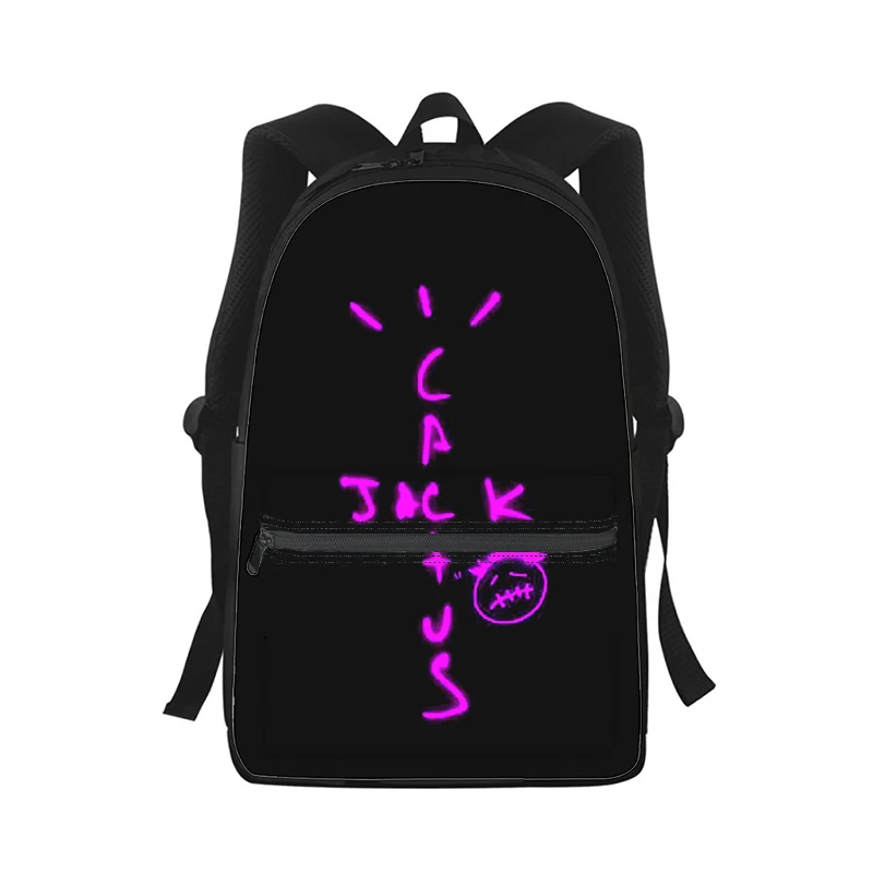 cactus jack letter word Men Women Backpack 3D Print Fashion Student School Bag Laptop Backpack Kids Travel Shoulder Bag