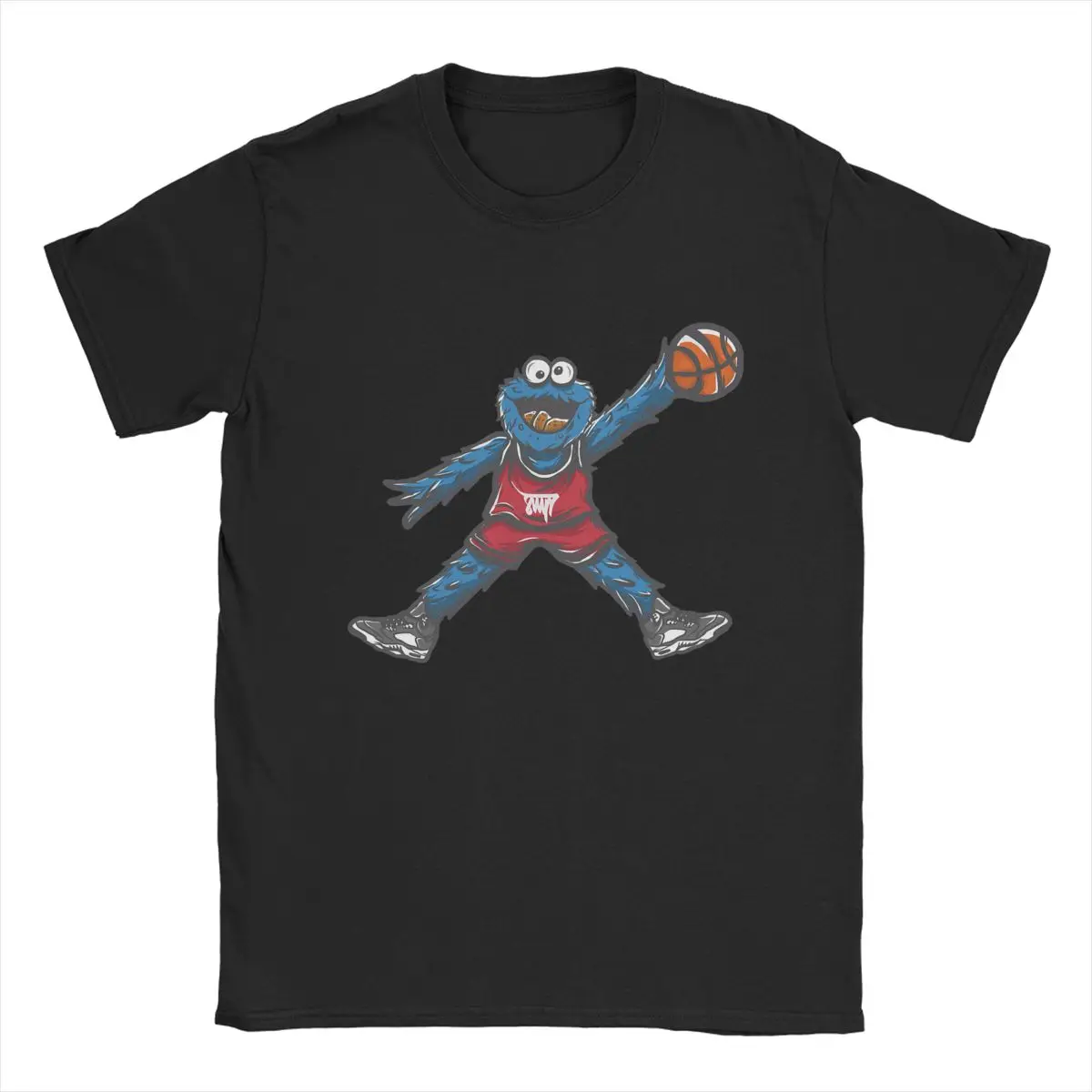 

Забавная футболка с изображением печенья монстра баскетбола Jordan.png для мужчин, смешные хлопковые футболки с юмором, футболки с круглым выре...