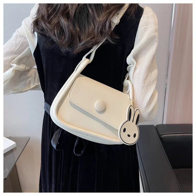 Richme Fashion Women Shoulder Bags 2023 Trend Solid Mini Zipper Bolso Mujer Kawaii Cartoon Korean Style Ladies PU Crossbody Bag