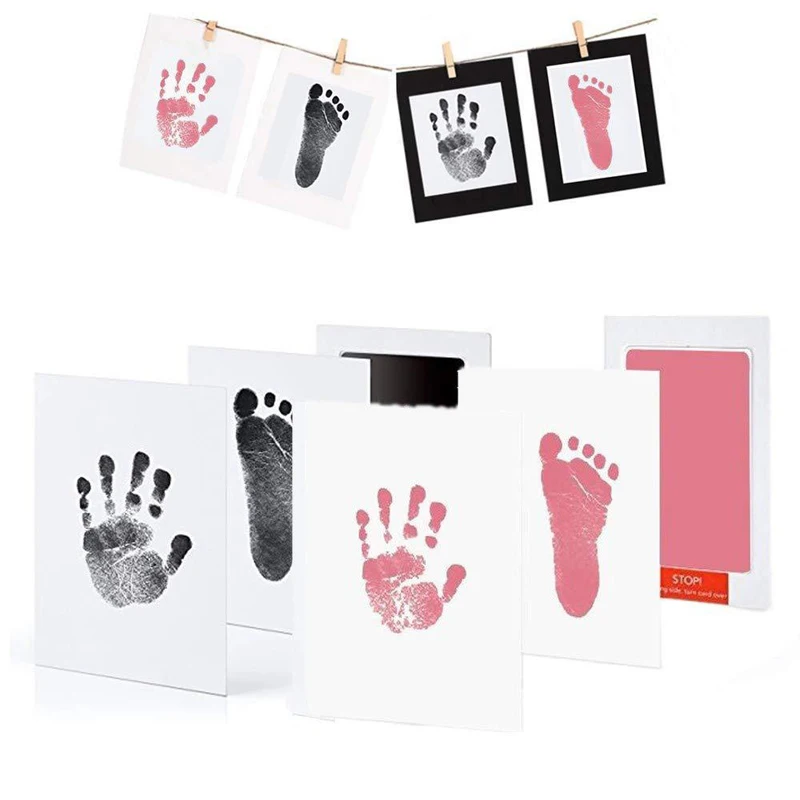 

Footprints QWZ Touch Safe No Newborn for Skin Kits Pet 0-6 Dog Inkless Prints Non-toxic months Pads Ink Baby Handprint Souvenir