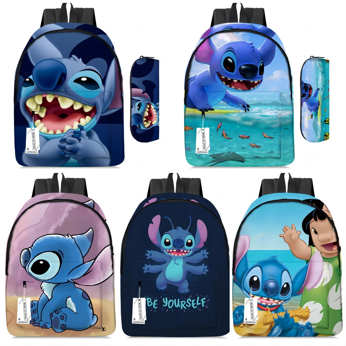 

2pcs/Set Disney Stitch Kids Backpack Cartoon Stitch Print Kindergarten Pencil Case Boy Girl Shoulder Bag Children Schoolbag Gift