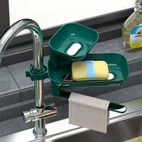 kitchen multi function faucet rack rag soap storage rotate 360 %e2%80%8b%e2%80%8bdegrees bathroom towel storage with drainage hole