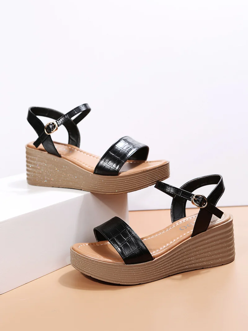 

Сандалии женские на платформе, босоножки-гладиаторы с ремешками, повседневная обувь на танкетке, эспадрильи с открытым носком, лето 2022