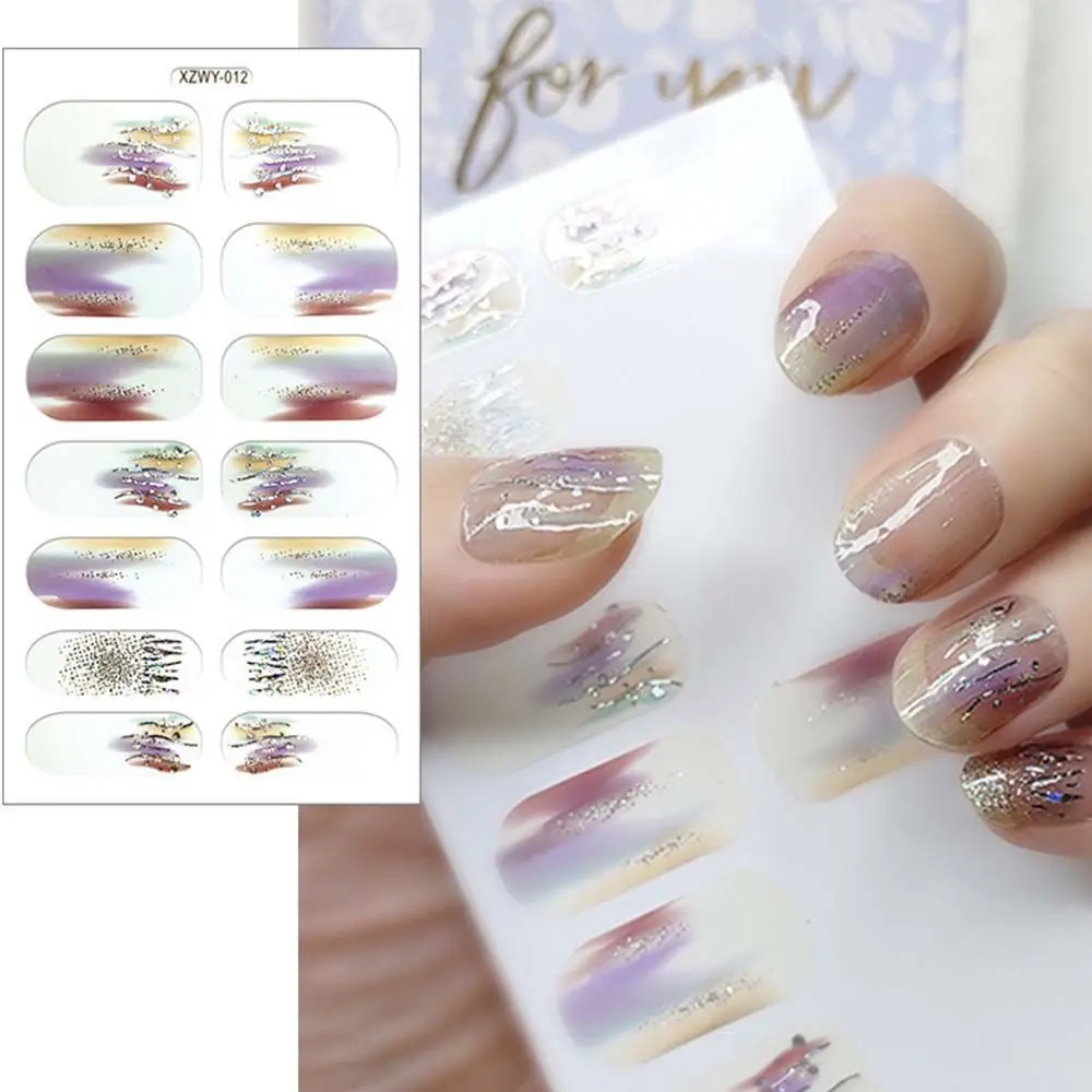 

Изысканные блестящие тисненые наклейки для ногтей водостойкие стойкие обертывания самоклеящиеся блестящие украшения для ногтей