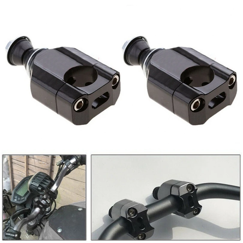 2pcs Motorcycle 1/8 Inch Handlebar 28mm CNC Aluminum Fat Bar Mount Clamps Risers Lifter Dirt Bike Motorcycle Motorbike Scooter