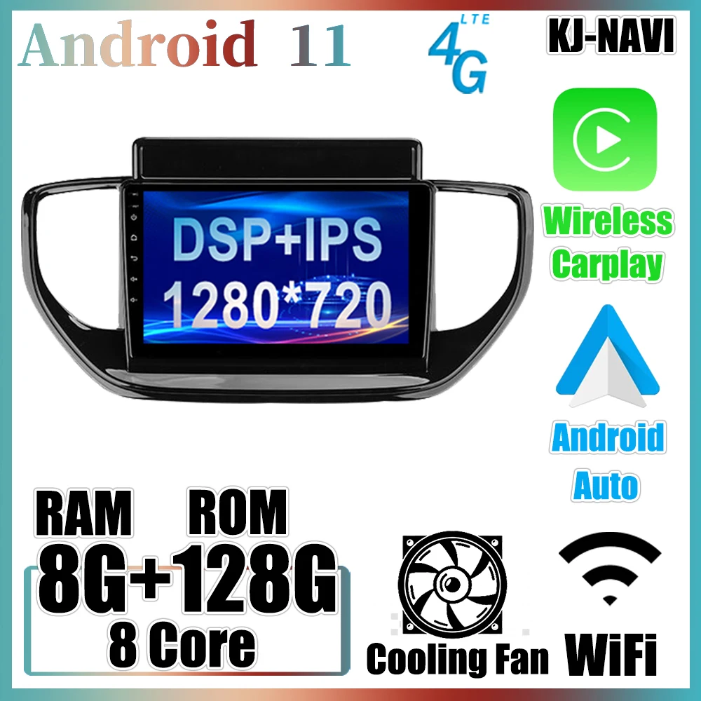 

Navigation For Hyundai Solaris 2 II 2020 - 2021 Bluetooth IPS Car Radio Touch Screen Multimedia Video Player Android 11 GPS WIFI