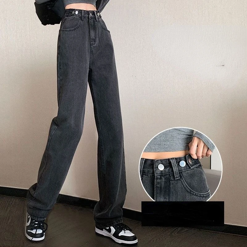 

Denim Trousers Winter New Women Thick Velvet Jeans Fleece Full Length Fashion High Waist Wide Pants Jean Casual Loose Warm E41