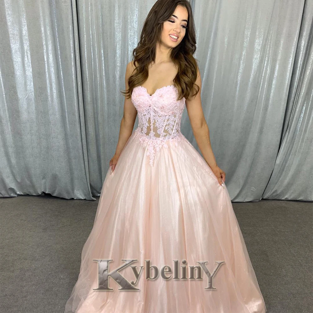 

Kybeliny Modern Strapless Prom Dresses 2023 For Women Sweetheart A-line Evening Gowns Vestidos De Fiesta Party Made To Order