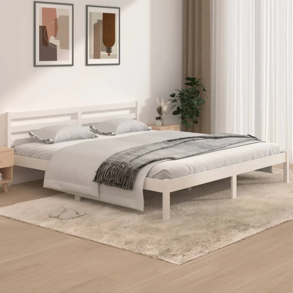 

Day Bed Frame, Solid Pine Wood Bed, Bedroom Furniture White 180x200cm