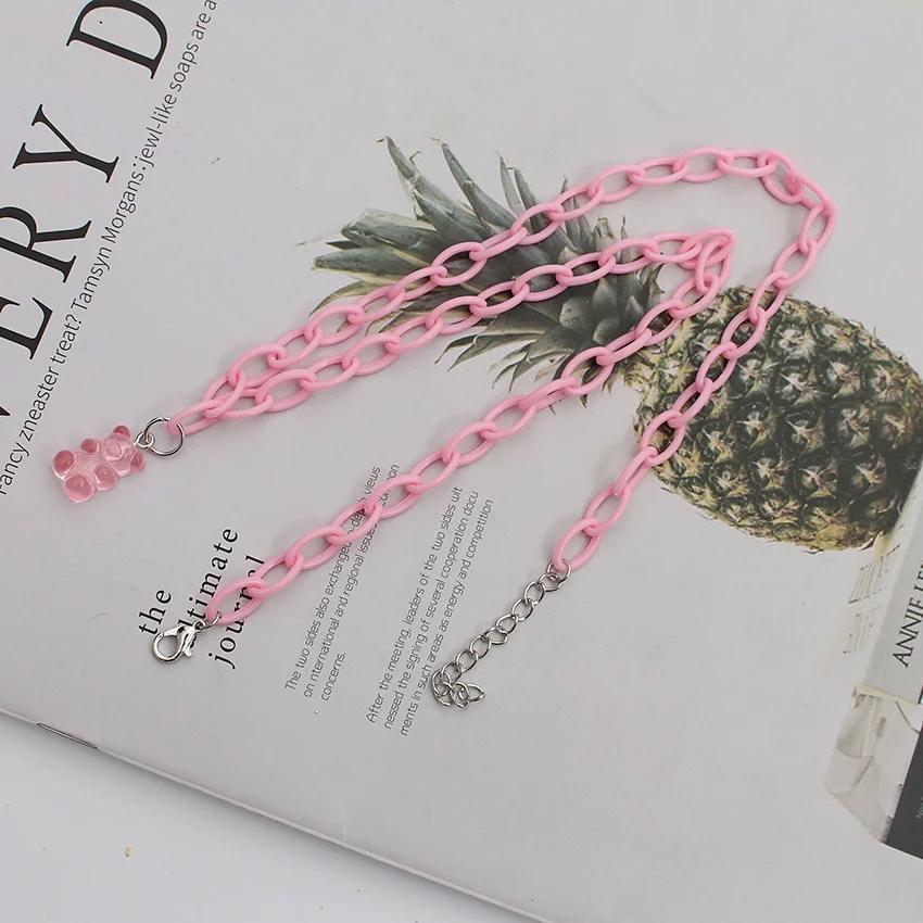 Женское ожерелье с кулоном в виде медведя