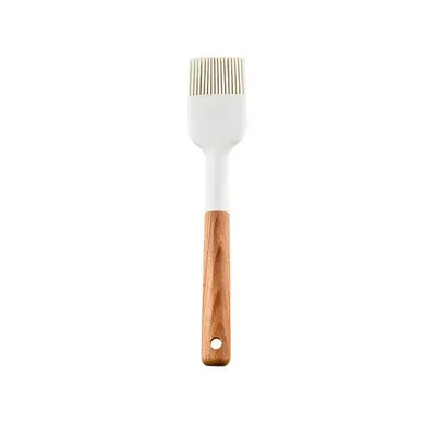 

White Silicone Kitchenware Extended Head Spatula Kitchen Tool Modern Minimalist Solid Wood Handle Cooking Baking Tool