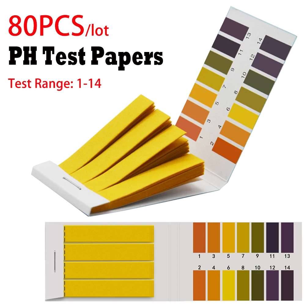 

80 Strips/Pack PH 1-14 Litmus Paper PH Tester Papers Universal Indicator Paper Test For Cosmetic Soil Aquarium Acidity Test Card